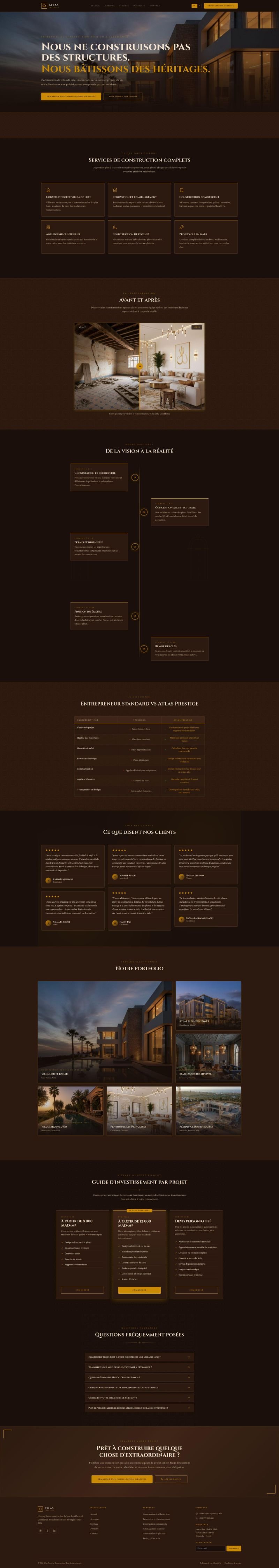 Site web réalisé pour Atlas Prestige, Construction et rénovation