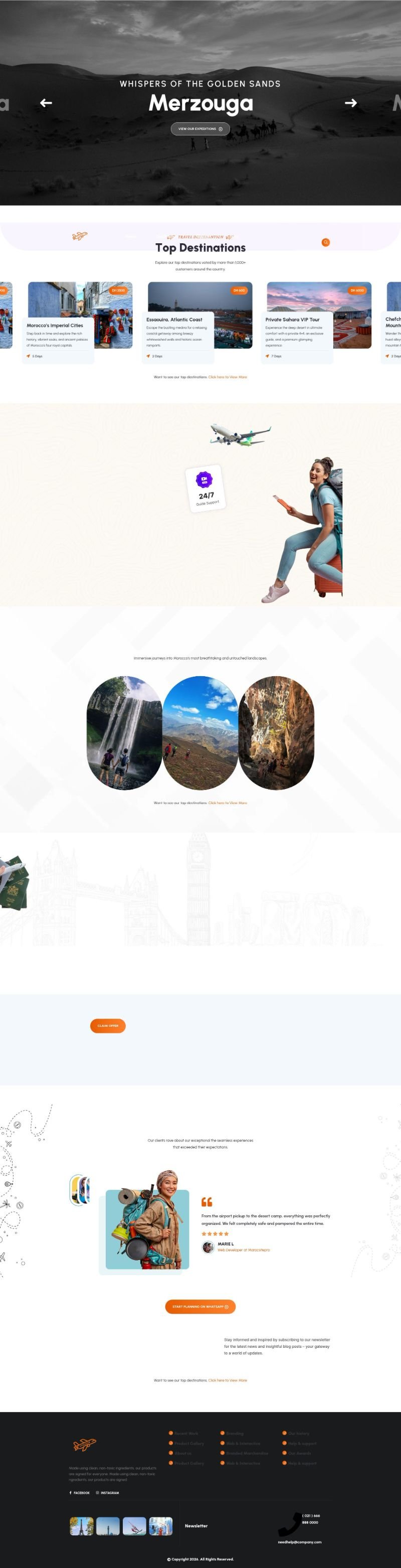 Site web réalisé pour Maroc Travel Agence, Agence de voyages
